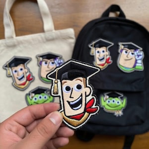 Toy Story Graduation Embroidery Patches, Woody Buzz Lightyear Alien Class of 2026 Patch