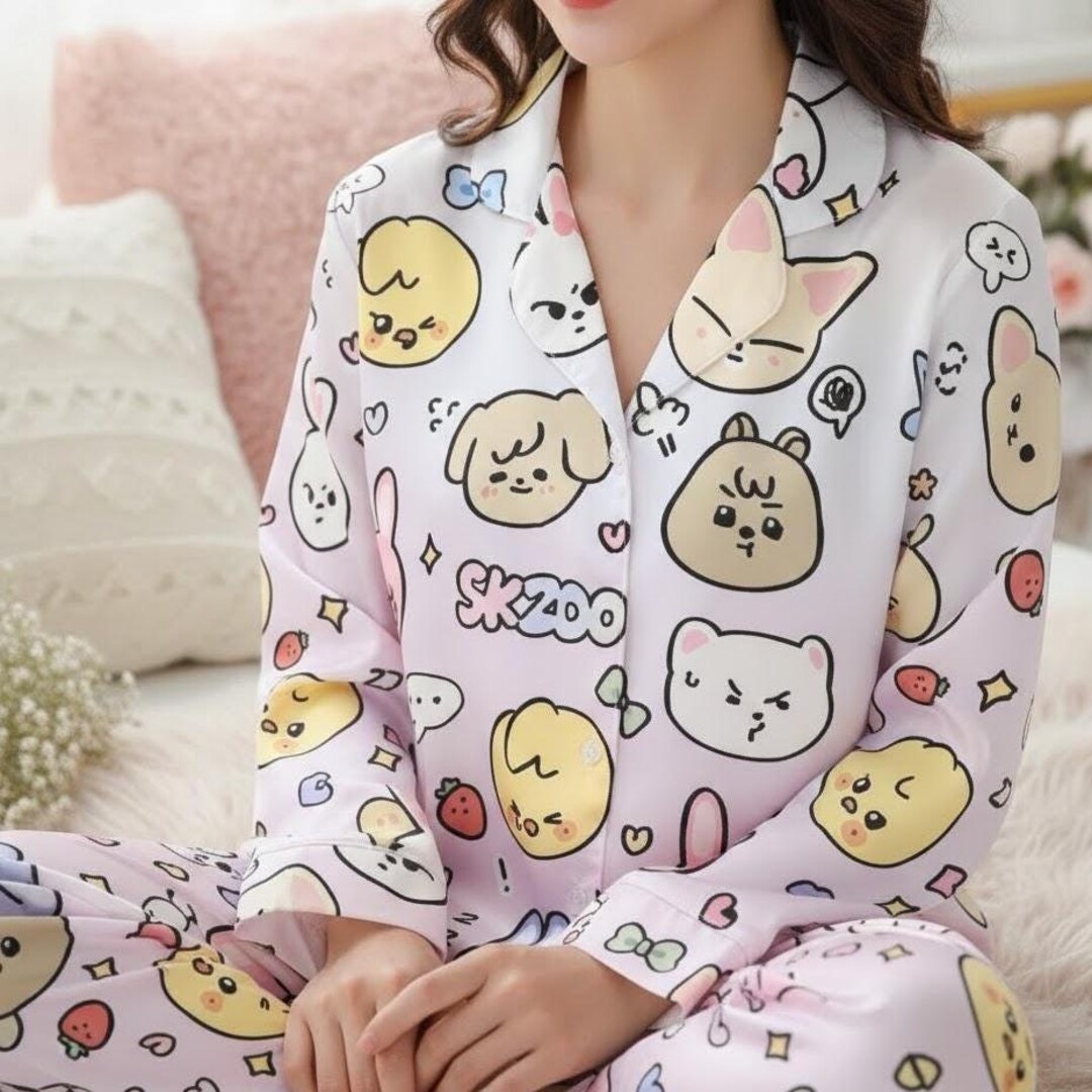Skzcode Pajamas Stray Kids SKZOO Pajamas | SKZOO Cartoon Sleepwear Set | Kpop Pajamas ...