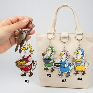 Chef Goose Embroidery Patch, Cute Baking Duck Iron On Patch, Kitchen Mama Cook Applique, Cottagecore Goose with Pie, Gift for Her