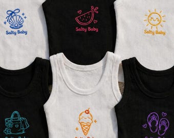 Camiseta sin mangas con icono bordado personalizado, regalo original con bordado personalizado, idea para despedida de soltera, regalo para ella.
