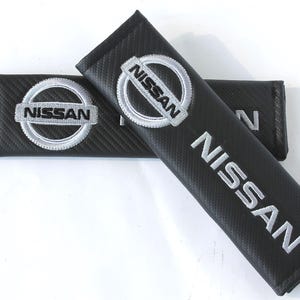 Nissan Seat Belt Covers Protector with embroidered logo Emblem 2 pcs car seatbelt gift him dad Car Accessories Cushion Shoulder Harness Pad