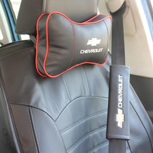 Chevrolet Seat Belt Covers with embroidered logo Emblem 2pcs car seatbelt gift for him Pear man Car Accessories Cushion Shoulder Harness Pad