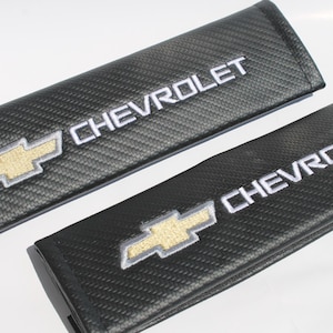 Chevrolet SeatBelt Covers with embroidered logo Emblem 2pcs car seatbelt gift for him Pear man Car Accessories Cushion Shoulder Harness Pad