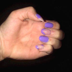 purple detailed press on nails