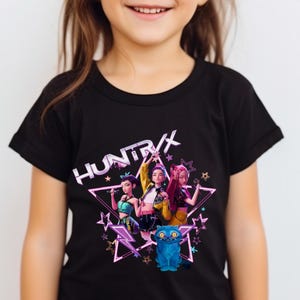 Huntri X shirt, Kpop Inspired Graphic tee, Kids shirts, Demon hunter shirts, Huntrix shirt, Retro Kpop Merch, Anime Gift For Fan, Youth Tee