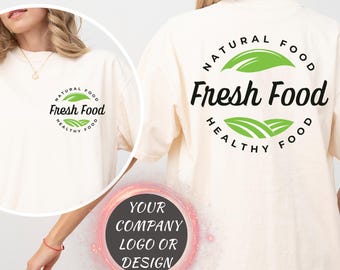 Custom Company Logo TShirt, Comfort Colors® Double Sided Personalized Shirt with Front & Back Print, Custom Tee for Business or Personal Use