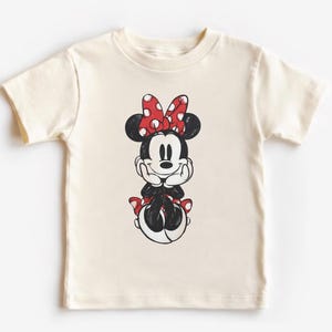 Disney Classic Minnie Mouse Tshirt, Retro Minnie, Disneyland Family Matching Trip Tshirt, Holiday Disney Minnie Gift Tee, Kid Youth Toddler image 2