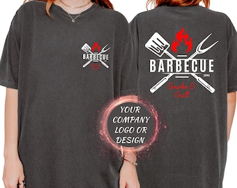 Comfort Colors® Custom Company Logo TShirt, Double Sided Personalized Shirt with Front & Back Print, Custom Tee for Business or Personal Use