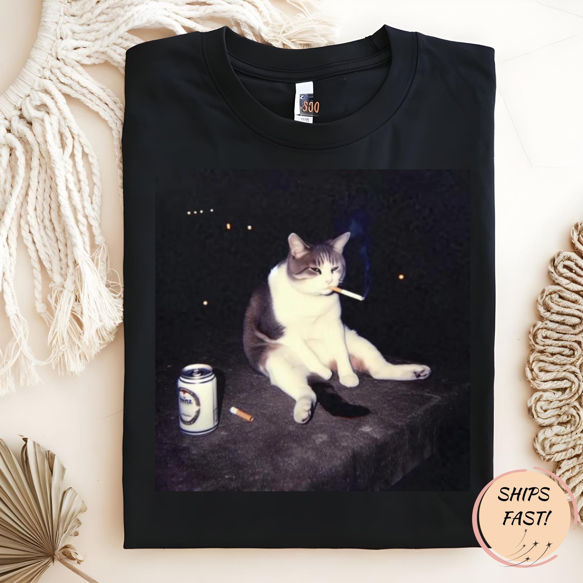 【AMBLER】I'm a cool cat RaglanGraphic Short-sleeved T-shirt AMBLER】I'm a cool cat RaglanGraphic Short-sleeved T-shirt