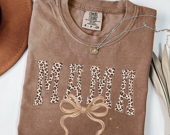 Comfort Colors® Leopard Mama Shirt, Mothers Day Gift, Mom Shirt, Retro Mama Shirt, Gift For Mom, Mama Shirt, Leopard Mama T-Shirt