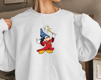Walt Disney Fantasia Mickey Sweatshirt, Fantasia Mickey Hoodie, Mickey Sorcerer Tee, Disneyland Shirt Birthday Gift For Her