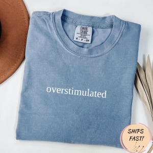 Comfort Colors® Overstimulated Shirt, Funny Introvert Tee, Gen Z Shirt, Sarcastic Graphic Tee, Mental Health Humor Tee, Funny Trendy Shirt