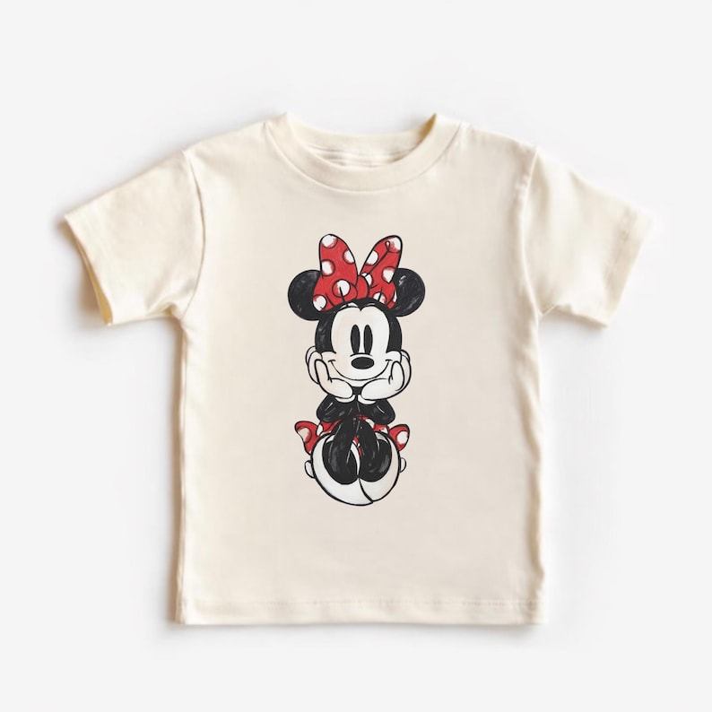 Disney Classic Minnie Mouse Tshirt, Retro Minnie, Disneyland Family Matching Trip Tshirt, Holiday Disney Minnie Gift Tee, Kid Youth Toddler image 2