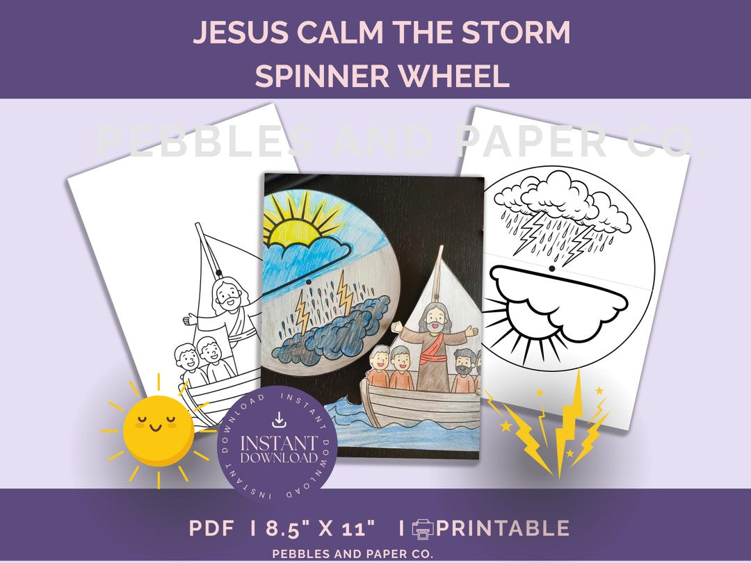 Jesus Calms the Storm Spinner Wheel: Bible Story Craft (PDF Download - Etsy