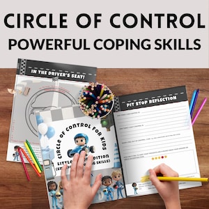 Circle of Control Activity, Printable Therapy Worksheets for Anxiety Relief, Self-Help Tools, Kids, Mental Health Aid, Emotional Regulation