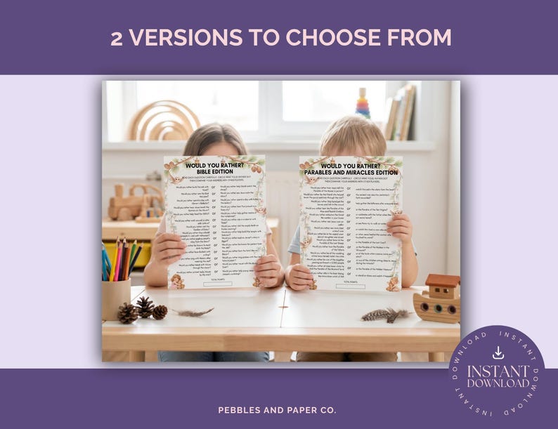 Bible Would You Rather Game Printable, Christian Party Game for Kids ...