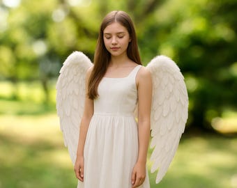 YeahBoom 80 Cm, Ali Angelo Bianche Con Ala, Costume Per Feste Di Carnevale, Travestimento