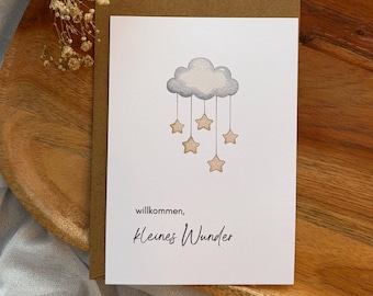 Felicitatiekaart voor een geboorte, geboortekaart, pasgeborenkaart, babykaart, welkom baby, geboortecadeau, felicitatiekaart voor een geboorte