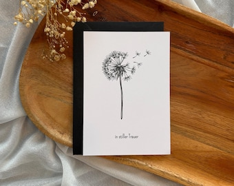 Sympathy card, condolence card, farewell card, sympathy card - minimalist design with dandelion | DIN A6