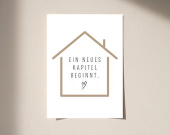 New Home Card, Minimalist Moving In Card, Congratulations on Your New Home, Housewarming Card, Moving In Gift Idea, Moving Postcard