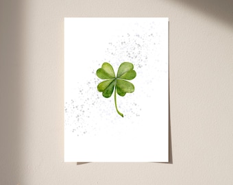 Card with a clover leaf, Good Luck Card, Card to wish good luck, Congratulations Card, Lucky Charm Card, Gift Idea Good Success Card