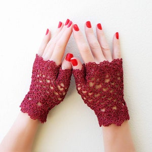Half finger gloves Crochet lace fingerless mittens Short ladies gloves Summer gloves