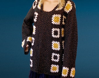 Granny square jacket Sparkle cardigan Crochet cardigan Ready to ship