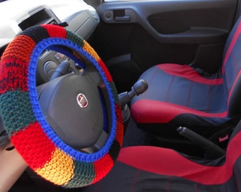 Steering wheel cover Interior car decor Cute car accessories Unique gifts Car headrest cover