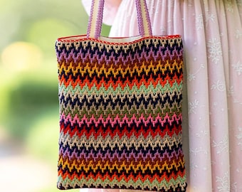 Colorful Crochet Tote Bag – Handmade Boho Summer Shoulder Bag with Lining