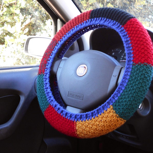 Cute car accessories Steering wheel cover for teens Daughter gifts Car decor interior Aesthetic decor Colorful handmade cover