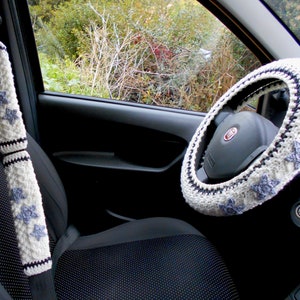 Seat belt cover Car decor interior Steering wheel cover Star cardigan inspired car wheel cover
