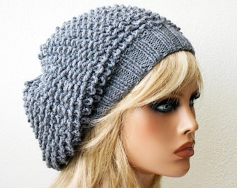 Womens beret Alpaca winter hat Gray beret hat Hand knit beret Alpaca gifts