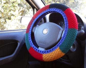 Cute car accessories Steering wheel cover for teens Daughter gifts Car decor interior Aesthetic decor Colorful handmade cover