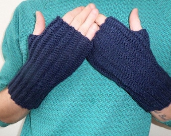 Mens knit fingerless gloves Driving Alpaca gloves Touchscreen gloves