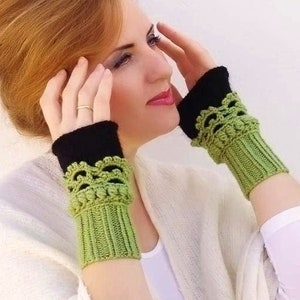 Alpaca boho gloves Crochet hand cuffs Angora mittens Hand knit gloves