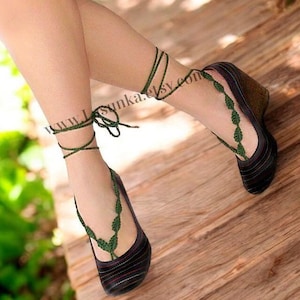 Barefoot sandals Crochet foot jewelry Beach wedding shoes Bare foot