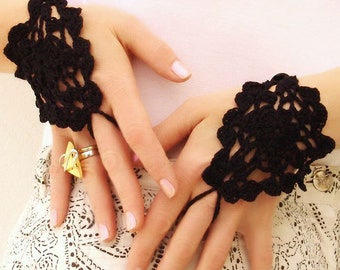 Lace gloves Cotton gloves Fingerless gloves Fingerless mittens Crochet hand jewelry