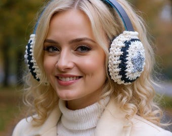 Star headphone cover Folklore cardigan inspired Crochet headphones Music lover gifts
