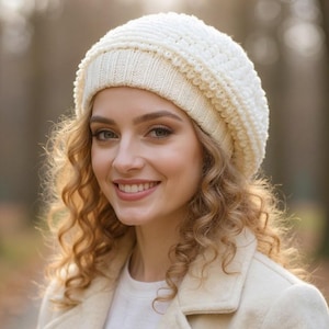 slouchy beret
Chunky knit hat
alpaca hat
womens hats
knit beret
cute beret
cream french beret
crochet hat
crochet beret
chemo beanie
beret hat
hat gift for her
knit beret for women