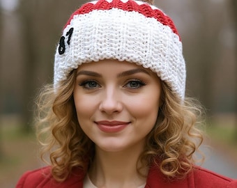 Game Day Knit Beanie – Cardigan-Inspired Viral Style Hat with Pom Pom