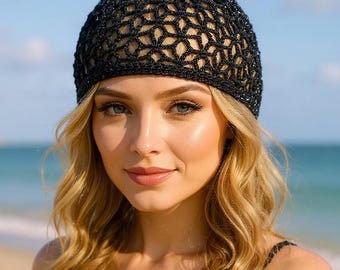 Crochet Mesh Hat Summer Beanie Vintage Style Hat Gifts for Teen