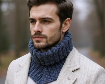 Handmade Neck Gaiter Winter Face Covering Mask Knit Wool Turtleneck Collar
