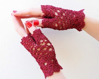 Crochet lace fingerless gloves Opera gloves Half finger gloves Summer gloves Short gloves Fingerless mittens