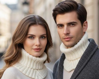 Knit Scarf Pattern – Turtleneck Dickie – Neck Warmer Pattern – Unisex Circle Scarf – PDF Knitting Patterns – Do It Yourself
