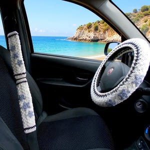 Seat belt cover Car decor interior Steering wheel cover Star cardigan inspired car wheel cover