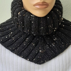 Wool infinity scarf Knit neck cover Fisherman scarf Gift for men Handmade gift