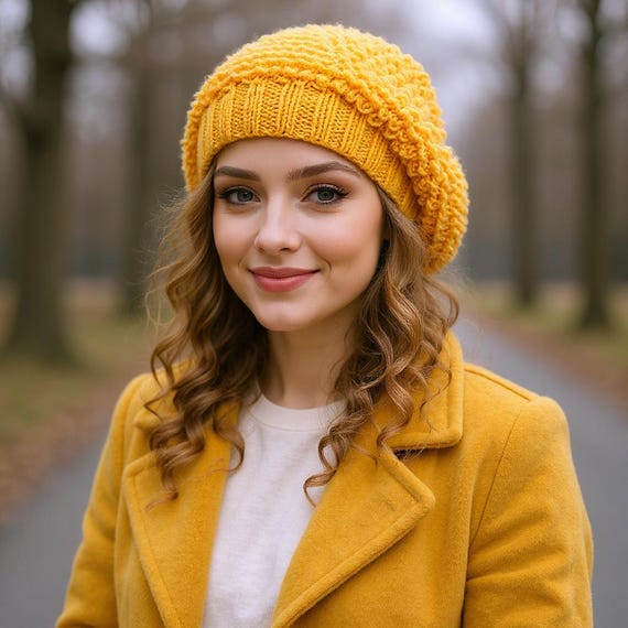 Womens Wool Blend Slouchy Beanie Hat Warm Cozy Fall Winter Fashion Wool Blend Slouchy Beanie: Women main image 4