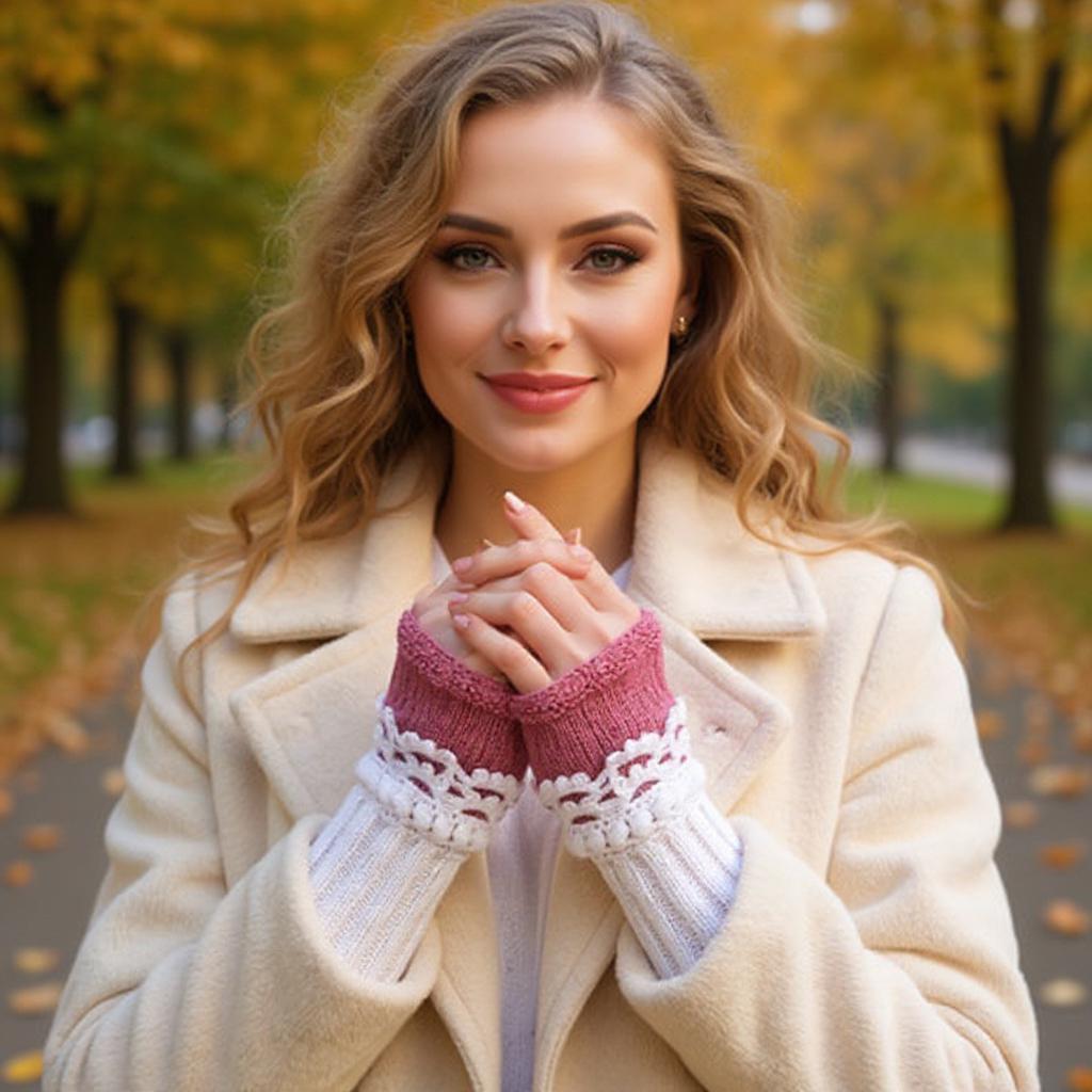 Dark Academia Gloves Knit Hand Cuffs Boho Gloves Half Finger