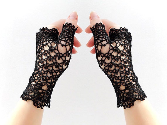 Black Fishnet Fingerless Gloves  Fingerless Gloves Women Mesh