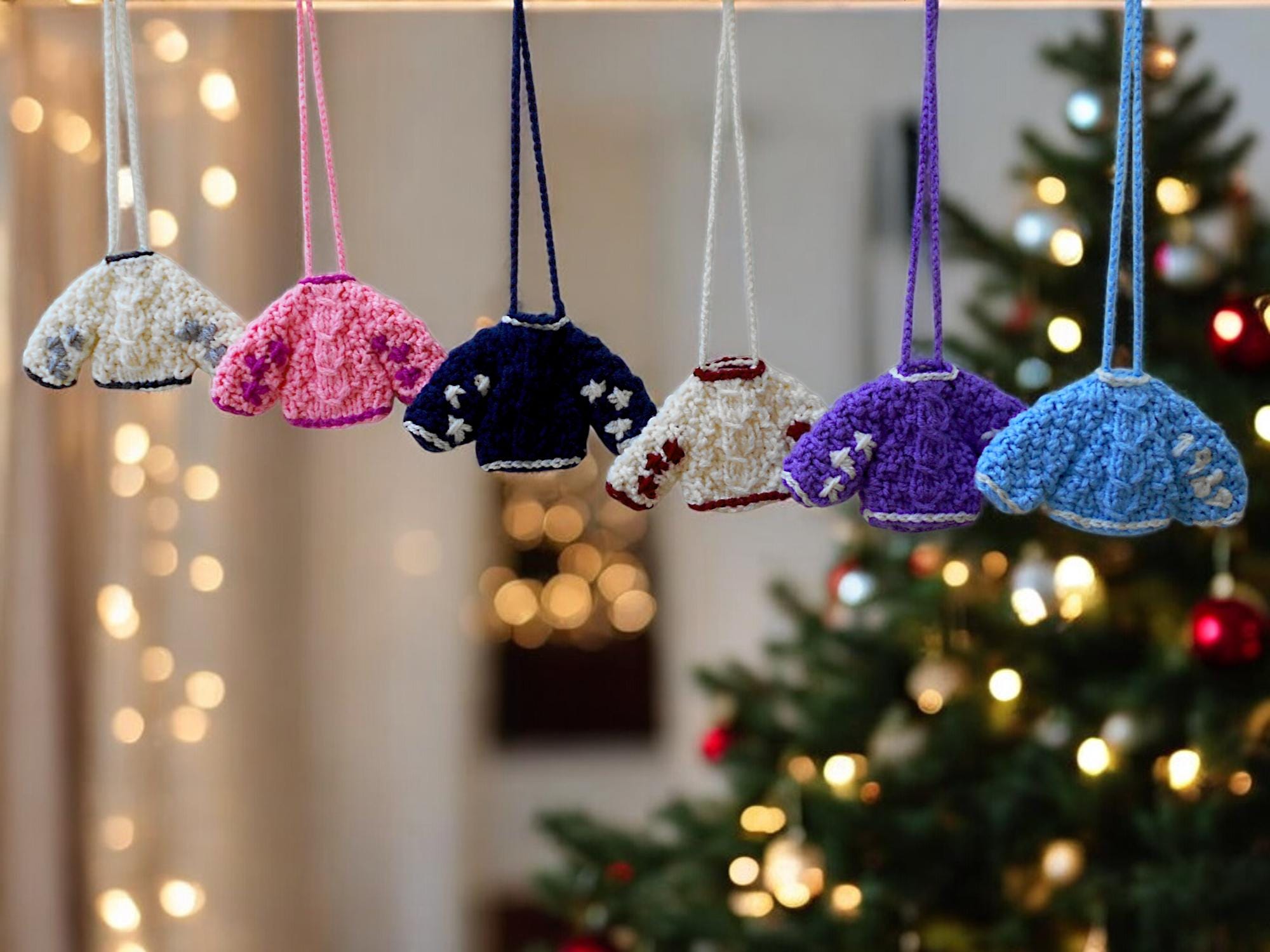 Christmas Charm Folklore Cardigan Hanging Ornament Handmade